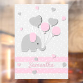 Party for baby Elephant Balloons Nursery Gift ウィンドウサイン (シート2)