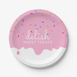 PARTY FROSTING DRIPS cute sprinkles pink heart Hea ペーパープレート