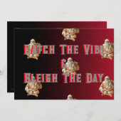 Party greeting colour red and black シーズンカード (正面/裏面)