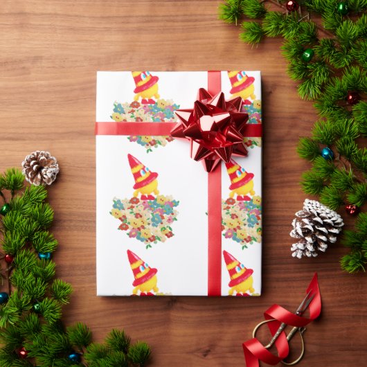 Party Hat Monster in the Garden ラッピングペーパー (クリスマスギフト)