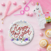 Party Hats and Confetti New Years ペーパープレート (パーティー)