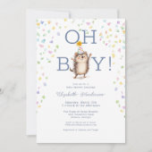Party Hedgehog It's A Boy Baby Shower Invitation 招待状 (正面)
