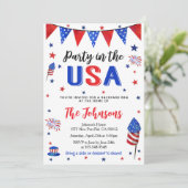 Party in the USA 4th of July Backyard BBQ Invite 招待状 (スタンド正面)