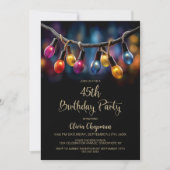 Party Lights Birthday Party 招待状 (正面)