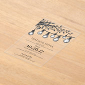 Party Lights Rehearsal Dinner アクリル招待状 (レイダウン)