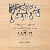 Party Lights Rehearsal Dinner アクリル招待状 (正面)