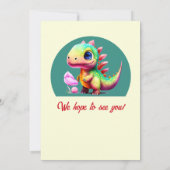 Party Like a Dinosaur Any Age Colorful Birthday  招待状 (裏面)