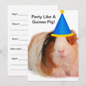 Party Like A Guinea Pig - Party Invitations 招待状 (正面/裏面)