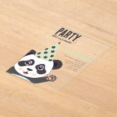 Party Like a Panda Kids Cute Birthday Party アクリル招待状 (レイダウン)
