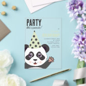 Party Like a Panda Kids Cute Birthday Party アクリル招待状 (インサイチュ (ウェディング))