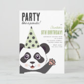Party Like a Panda Kids Cute Birthday Party 招待状 (スタンド正面)