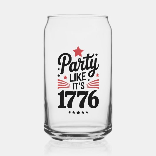 Party Like It’s 1776 | 面白い7月4日アメリカTシャツ ガラス缶 (裏面)