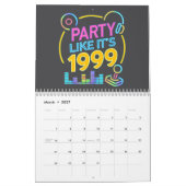 Party Like It’s 1999®™ – ネオンサウンドトラック カレンダー (3月 2027)