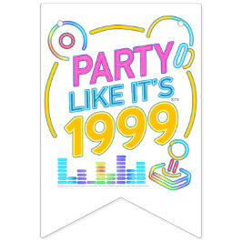 Party Like It’s 1999®™ – ネオンサウンドトラック バンティングフラッグ