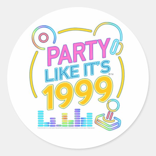 Party Like It’s 1999®™ – ネオンサウンドトラック ラウンドシール (正面)