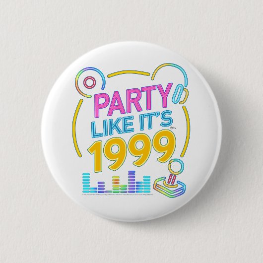 Party Like It’s 1999®™ – ネオンサウンドトラック 缶バッジ (正面)