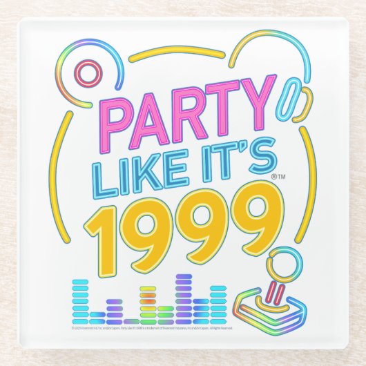 Party Like It’s 1999®™ – Neon Soundtrack ガラスコースター (正面)