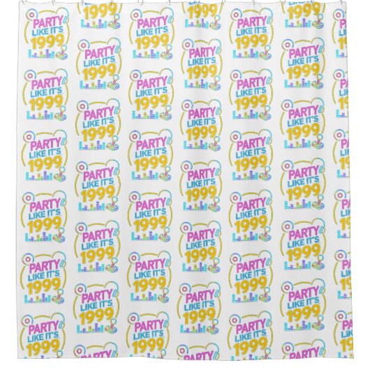 Party Like It’s 1999®™ – Neon Soundtrack シャワーカーテン (正面)