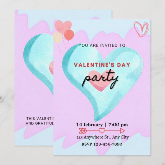 PARTY OF LOVE AND FRIENDSHIP  招待状 (正面/裏面)