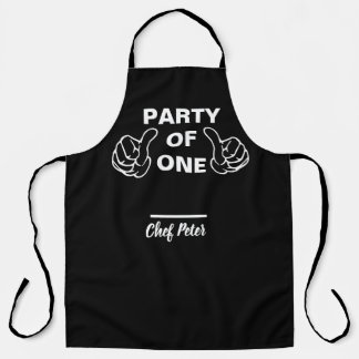 Party Of One Chef Apron - Funny Custom Kitchen Gif エプロン