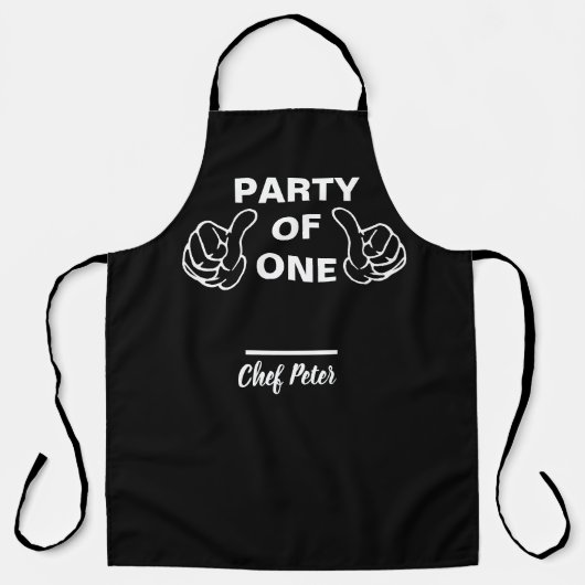 Party Of One Chef Apron - Funny Custom Kitchen Gif エプロン (正面)
