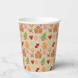 Party Paper Cups Christmas Gingerbread Print 紙コップ