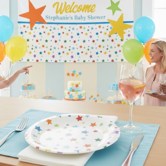 Party Paper Plate - Colorful Stars Design ペーパープレート