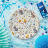 Party Paper Plates – Bunnies, Eggs, Chicks ペーパープレート (パーティー)