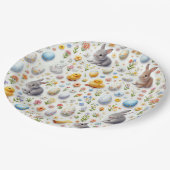 Party Paper Plates – Bunnies, Eggs, Chicks ペーパープレート (アングル)