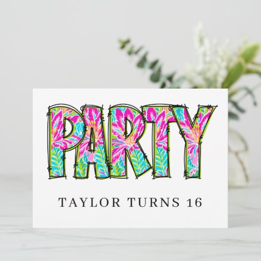 * PARTY PHOTO Birthday Any  Event Personalize 招待状 (スタンド正面)