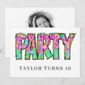 * PARTY PHOTO Birthday Any  Event Personalize 招待状 (正面/裏面)