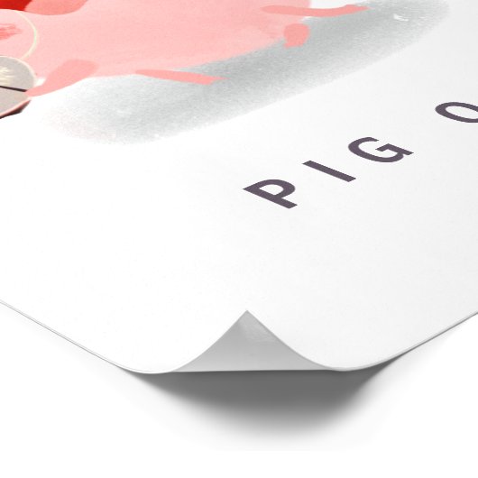 Party Pig Out Sign ポスター (角)