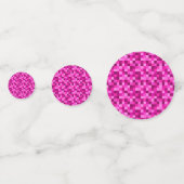 Party Pink Pixels Confetti, Pixelated Pattern コンフェッティ (正面)