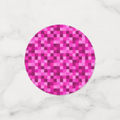 Party Pink Pixels Confetti, Pixelated Pattern コンフェッティ (スモール正面)