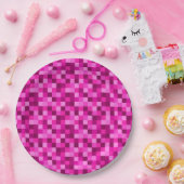 Party Pink Pixels Paper Plates, Party Plates ペーパープレート (パーティー)