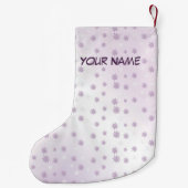 Party Pink Purple Snowflakes Elegant Vintage スモールクリスマスストッキング (裏面)