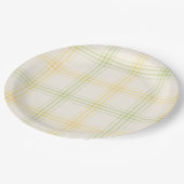 Party Plate | Lime & Lemon Plaid | Gin & Tonic ペーパープレート (アングル)