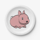 Party plate with Pink Rabbit design ペーパープレート (正面)