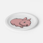 Party plate with Pink Rabbit design ペーパープレート (アングル)