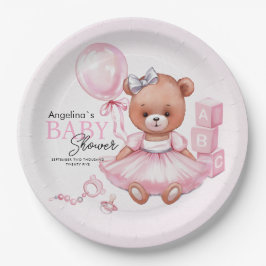 Party Plates for baby shower teddy bear. ペーパープレート