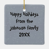 Party Polar Bears Wearing Christmas Ugly Sweaters セラミックオーナメント (裏面)