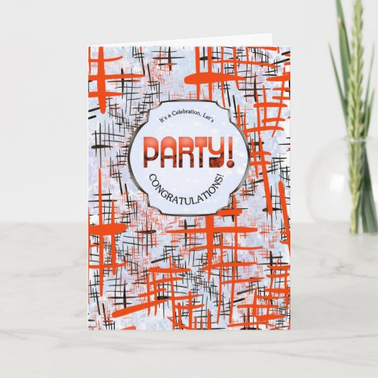 Party! Retro Modern Congratulations Card カード (正面)