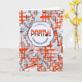 Party! Retro Modern Congratulations Card カード (黄色い花)