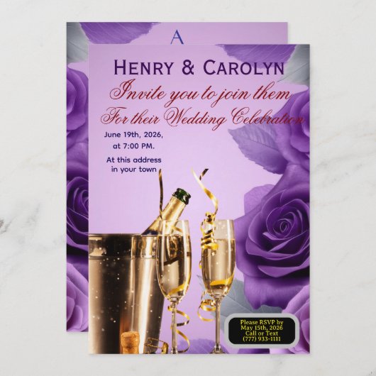 Party Rose 招待状 (正面/裏面)