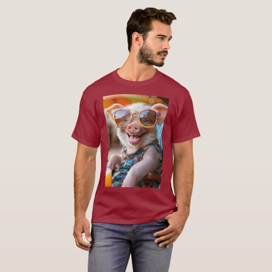 Party-Schwein - Urlaubsmodus ON Tシャツ (正面フル)