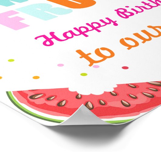 Party sign happy birthday Two-tti frutti Fruity ポスター (角)