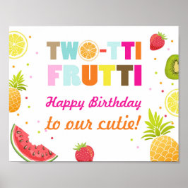 Party sign happy birthday Two-tti frutti Fruity ポスター