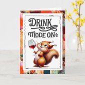 Party Squirrel Drinking Game Adult Humor カード (黄色い花)