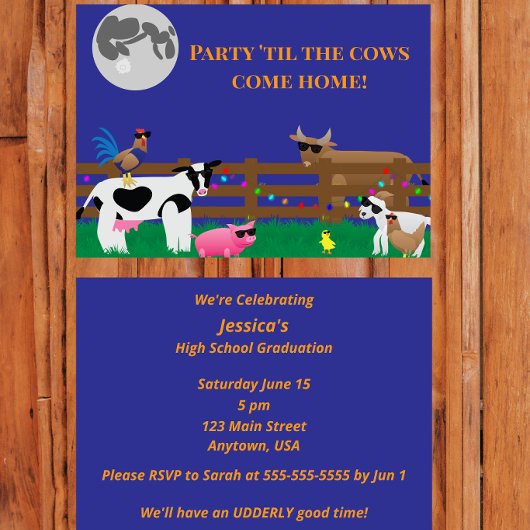Party ’Til the Cows Come Home 招待状