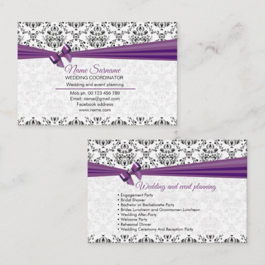 Party & Wedding Planning and Coordination 名刺 (正面/裏面)